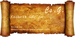 Csibrik Géza névjegykártya