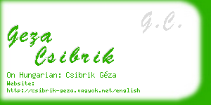geza csibrik business card