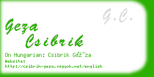 geza csibrik business card
